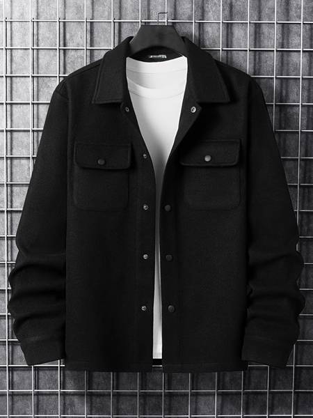 Jump Cuts Full Sleeve Solid Men Jacket