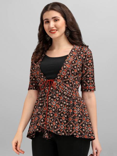 MS.MATWALI Half Sleeve Printed Women Jacket Price History