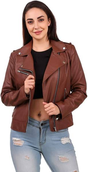 KGF RETAIL LEATHER Full Sleeve Solid Women Jacket