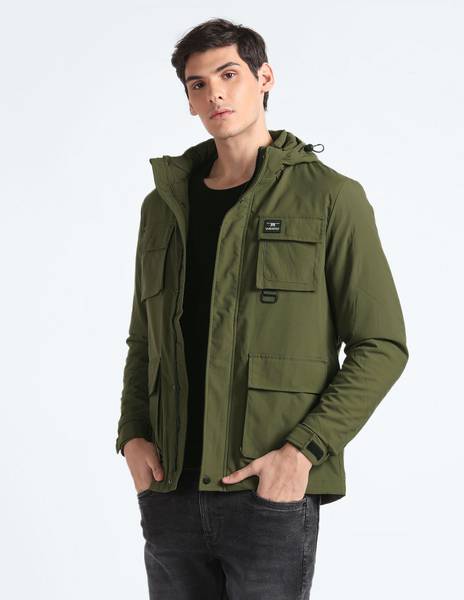 Flying machine full top sleeve solid men's jacket