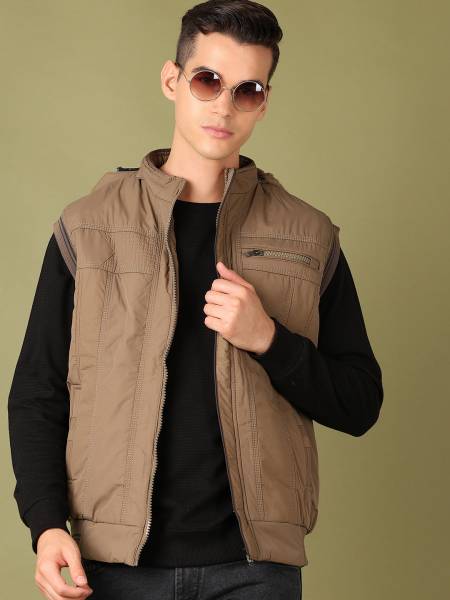 V-MART Sleeveless Solid Men Jacket