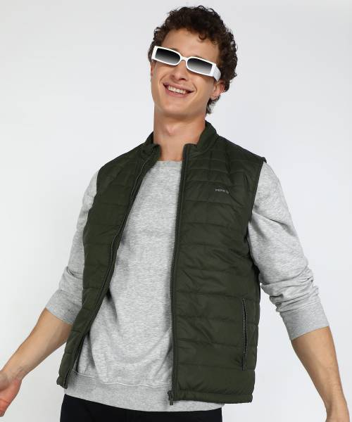 Pepe jeans sleeveless discount solid men's jacket