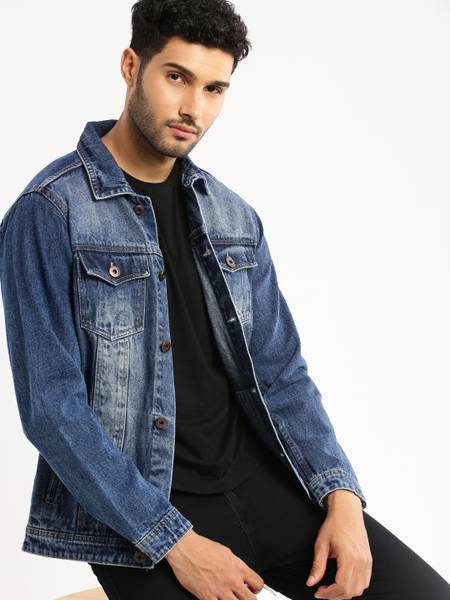 SHOWOFFFF Full Sleeve Washed Men Denim Jacket