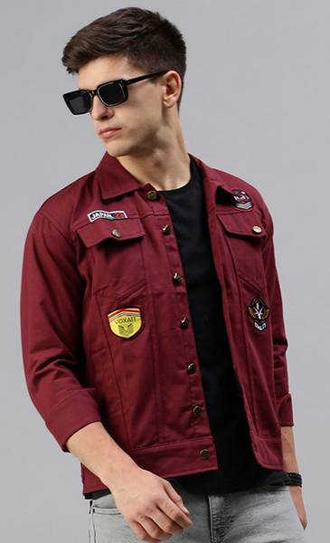 VOXATI Full Sleeve Solid Men Denim Jacket