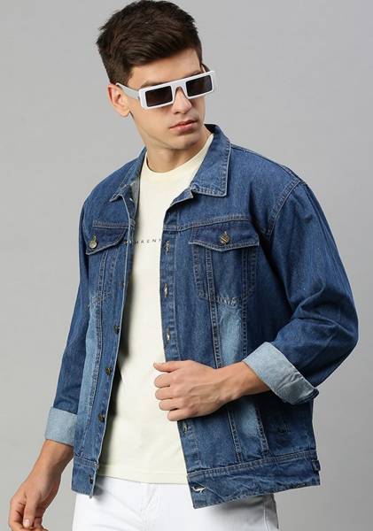 VOGATI Full Sleeve Washed Men Denim Jacket