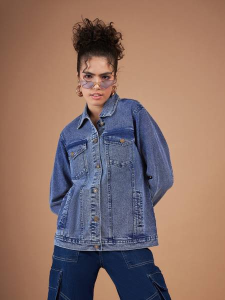 SASSAFRAS Full Sleeve Dyed/Ombre Women Denim Jacket