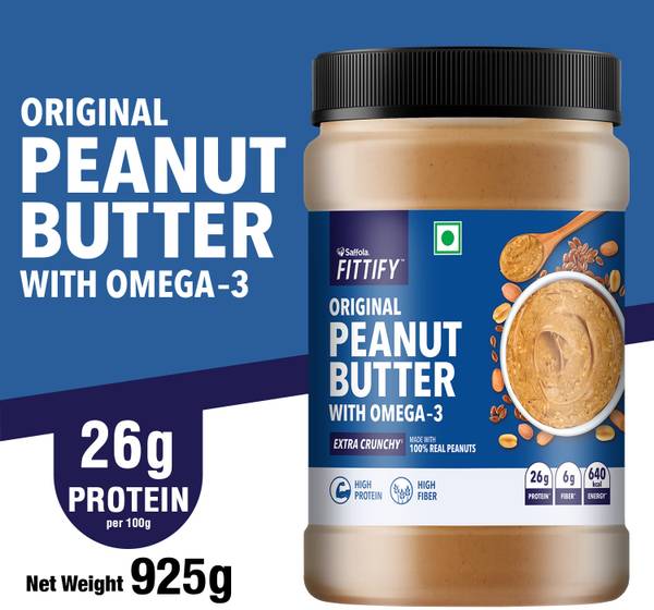 Saffola Fittify Original Peanut Butter with Omega-3 Extra Crunchy 925 g