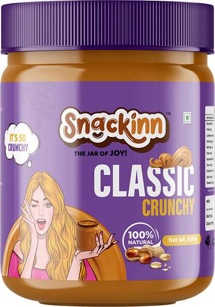 snackinn CLASSIC CRUNCHY PEANUT BUTTER (500 GM,PACK OF 1)