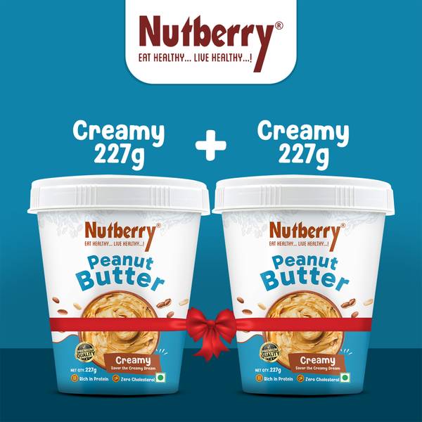 Nutberry PEANUT BUTTER CREAMY 227GM X 2 (COMBO PACK)