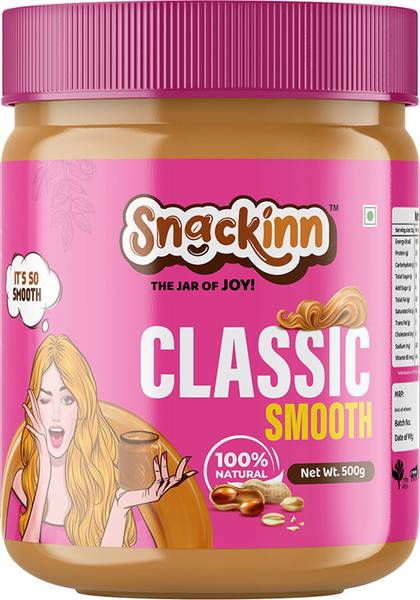 snackinn CLASSIC SMOOTH PEANUT BUTTER (500 GM,PACK OF 1)