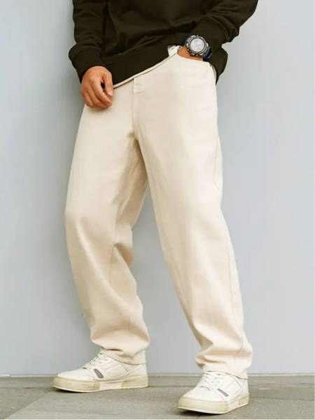 comfits Loose Fit Men Beige Jeans