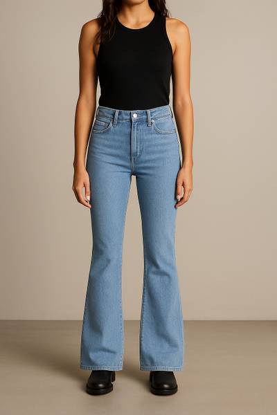 KASHIAN Flared Women Light Blue Jeans