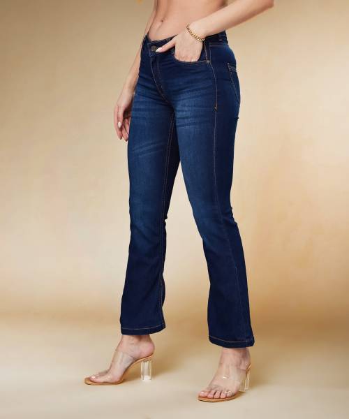 Miss Chase Boot-Leg Women Dark Blue Jeans