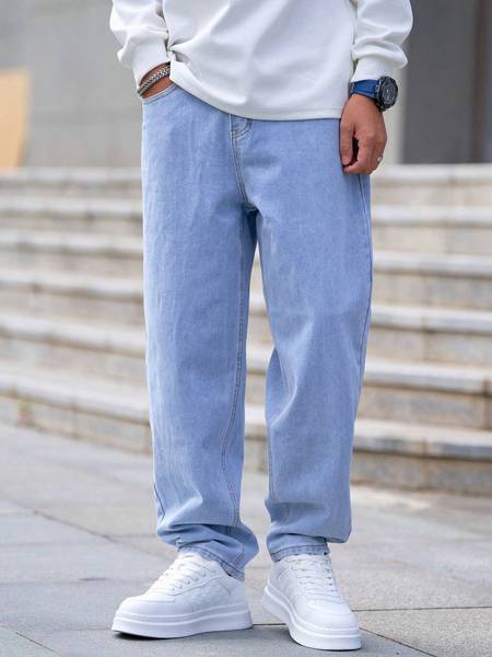 DENIM LOOK Loose Fit Men Light Blue Jeans