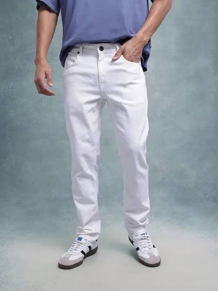 FADERALWILL Regular Men White Jeans