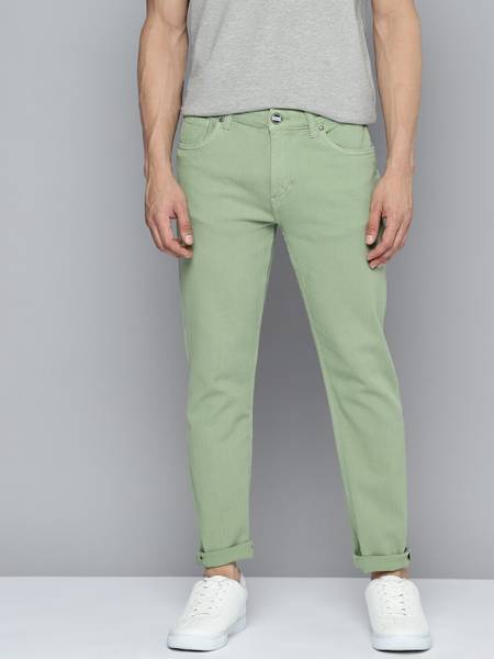 Mast & Harbour Tapered Fit Men Green Jeans