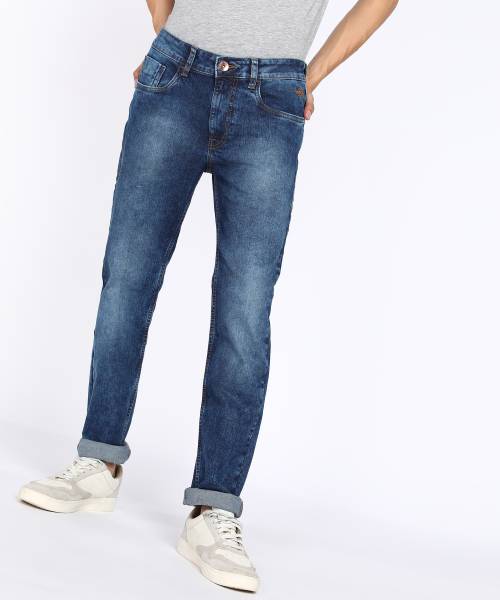 Flying machine tapered fit men blue jeans hotsell