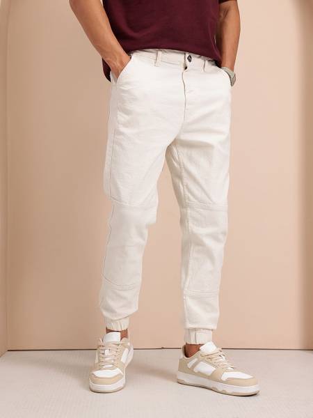 Mast & Harbour Jogger Fit Men Beige Jeans