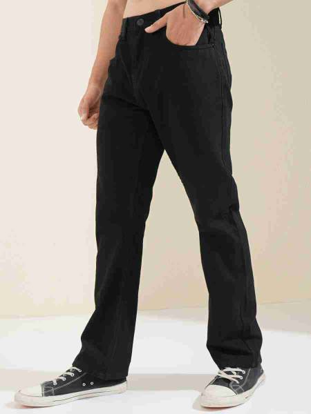 NAINAENT Straight Fit Men Black Jeans