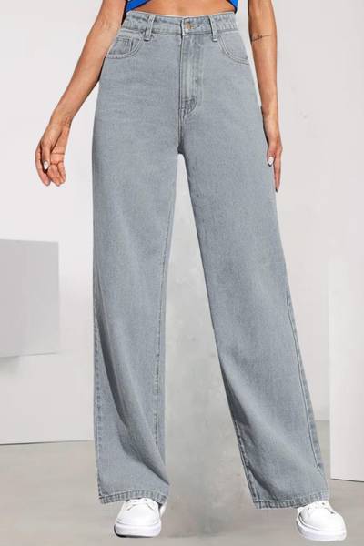 Qeboo Straight Fit Women Grey Jeans