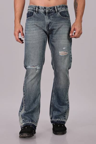 FoulChild Flared Men Dark Blue Jeans