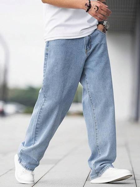 Snaave Loose Fit Men Light Blue Jeans