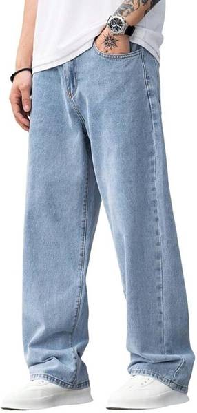AzureAttire Straight Fit Men Light Blue Jeans
