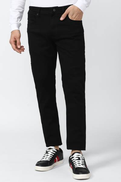 PETER ENGLAND Tapered Fit Men Black Jeans