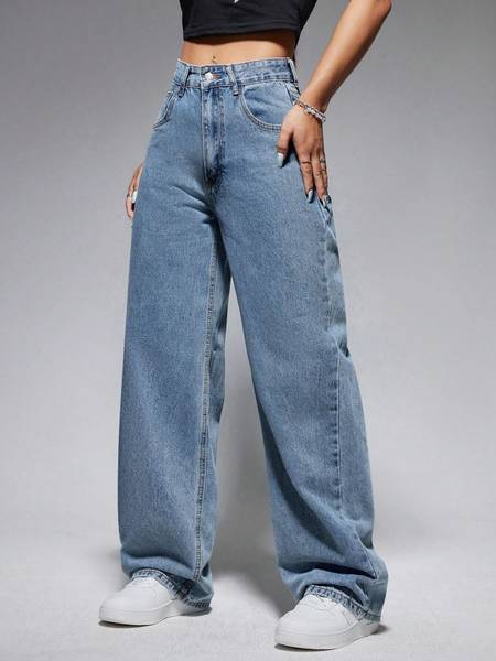 FLOWFIT Loose Fit Women Light Blue Jeans