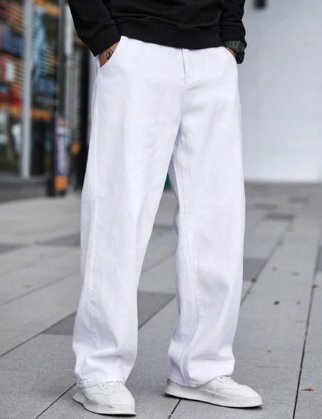 9XDenims Straight Fit Men White Jeans