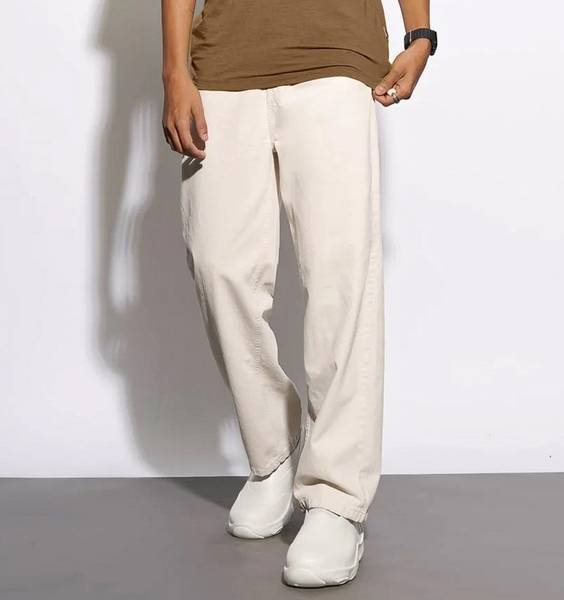 Zaba Denim Loose Fit Men White Jeans