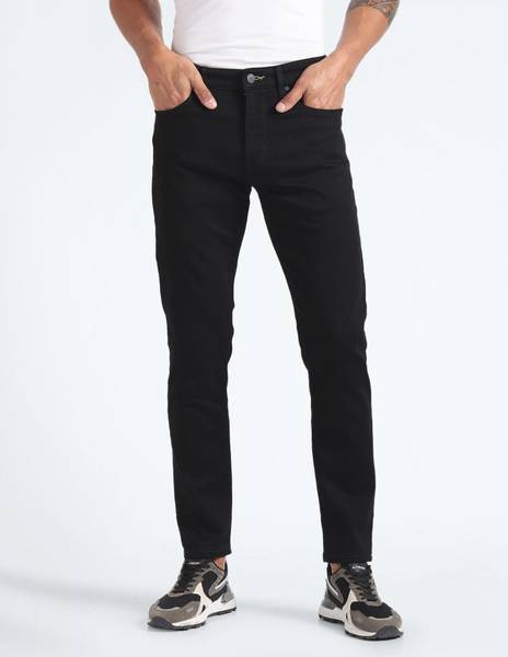 FLYING MACHINE Tapered Fit Men Black Jeans
