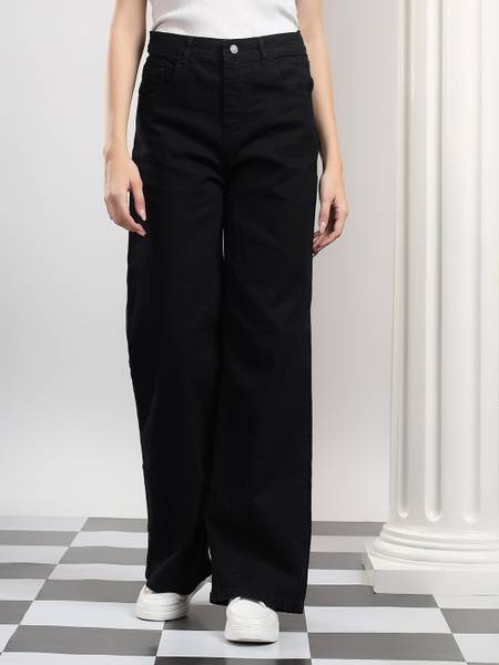 KOTTY Straight Fit Women Black Jeans