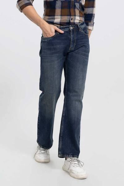 Snitch Boot-Leg Men Dark Blue Jeans