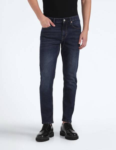 Flying machine tapered discount fit men blue jeans