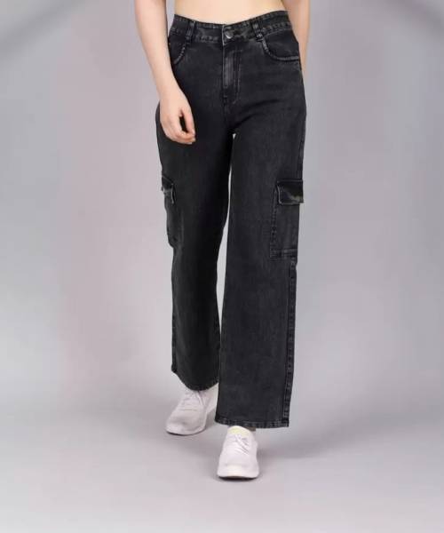 ATVAJAIN Flared Women Black Jeans