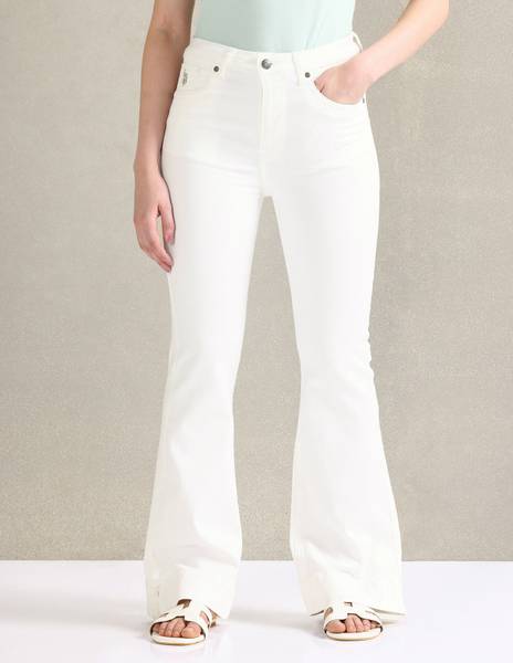 U.S. POLO ASSN. Flared Women White Jeans