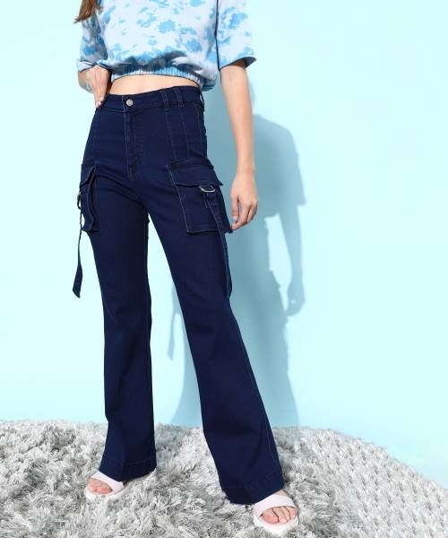 DOLCE CRUDO Boot-Leg Women Blue Jeans