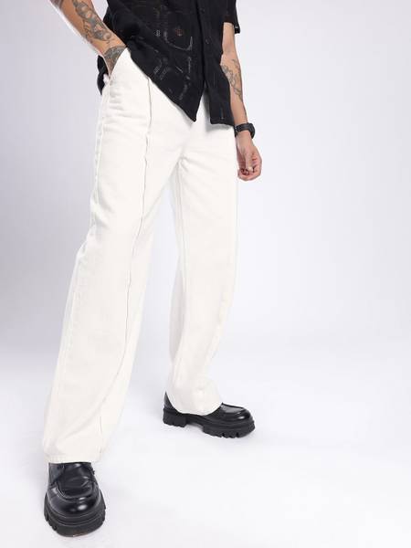Glitchez Men White Jeans