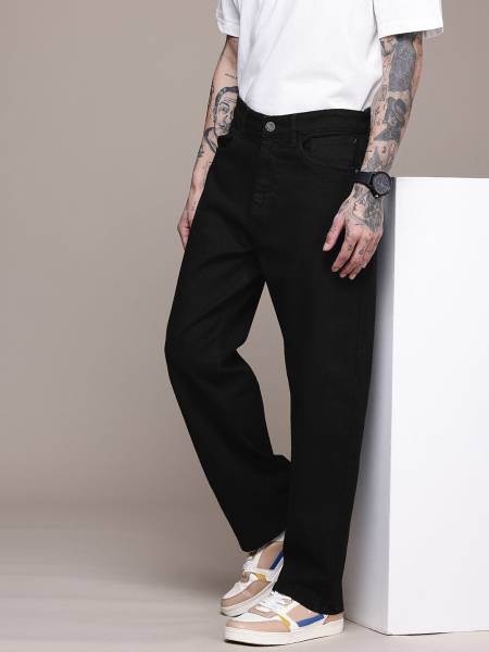 WROGN Relaxed Fit Men Black Jeans