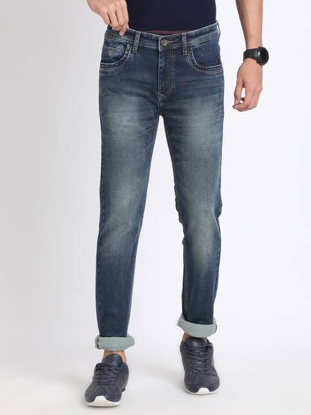 TURTLE Tapered Fit Men Blue Jeans