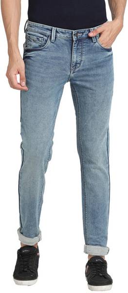 TURTLE Tapered Fit Men Blue Jeans