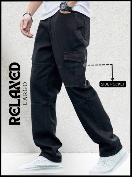 TOP DEAL Relaxed Fit Men Black Jeans