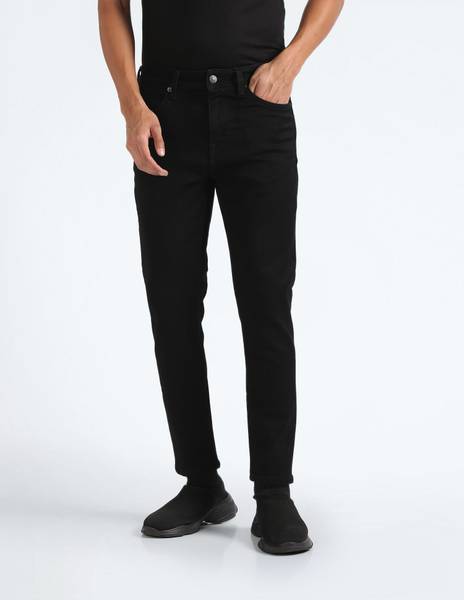 FLYING MACHINE Tapered Fit Men Black Jeans