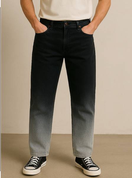 Zaba Denim Loose Fit Men Black, White Jeans