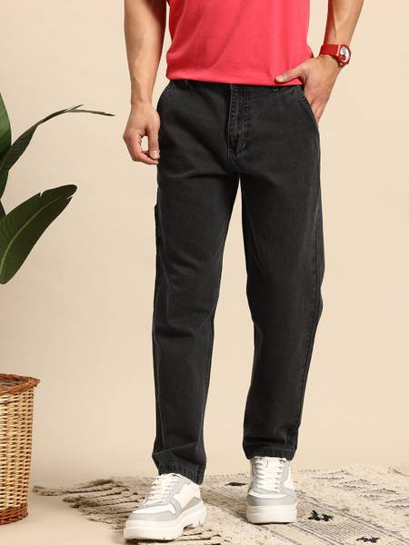 Mast & Harbour Relaxed Fit Men Black Jeans