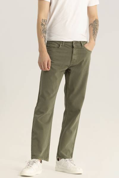 Snitch Boyfriend Men Green Jeans
