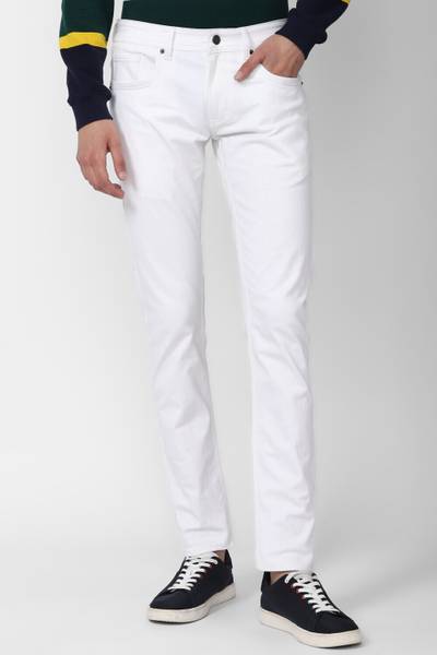 PETER ENGLAND Tapered Fit Men White Jeans