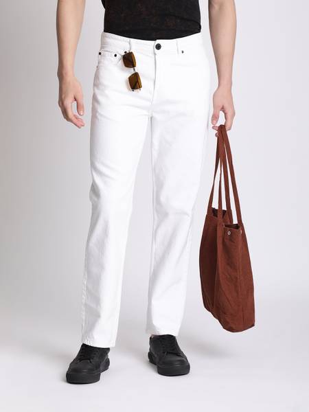 Roadster Straight Fit Men White Jeans