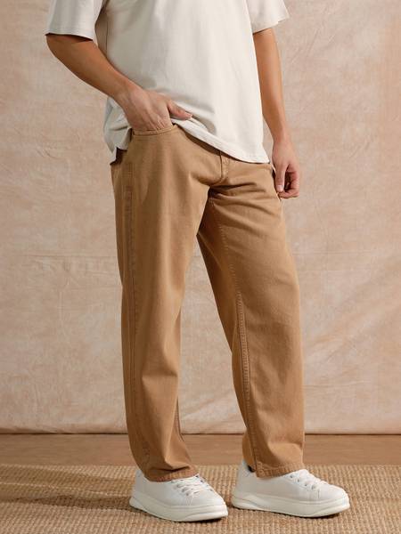 WROGN Loose Fit Men Brown Jeans